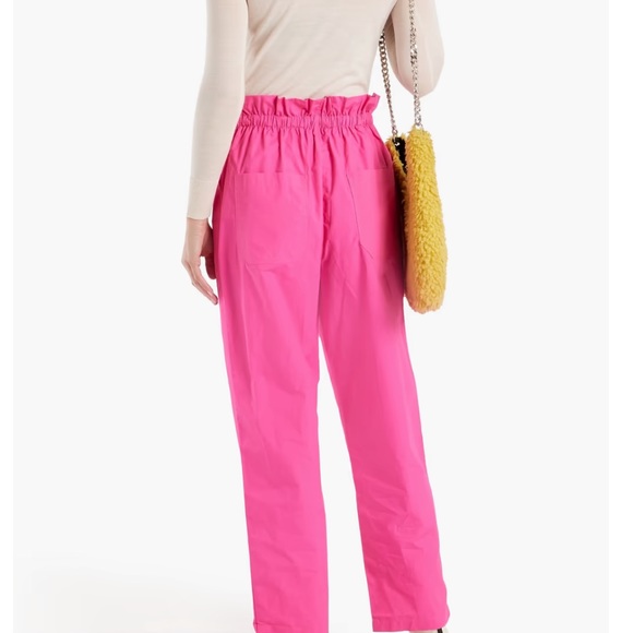 L.F. Markey x Free People Hugo 10 / M Pink High Waist Paper Bag Poplin Trousers - Picture 3 of 7